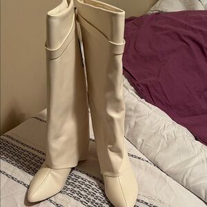 Forever 21 Cream Over the Knee Boots